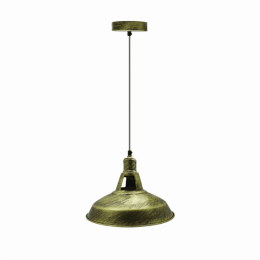 Metal Barn Slotted Shade Pendant (Lamp Colour: Brushed Brass)