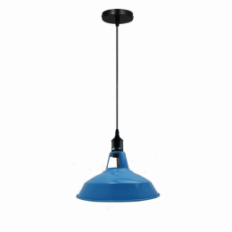 Metal Barn Slotted Shade Pendant (Lamp Colour: Blue)
