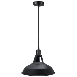 Metal Barn Slotted Shade Pendant (Lamp Colour: Black)