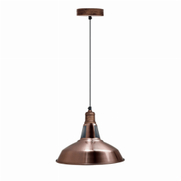 Metal Barn Slotted Shade Pendant (Lamp Colour: Copper)