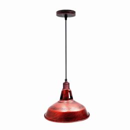 Metal Barn Slotted Shade Pendant (Lamp Colour: Rustic Red)