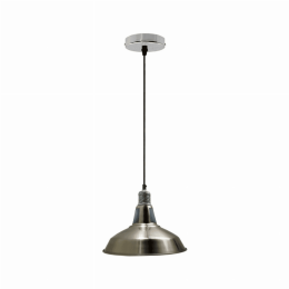 Metal Barn Slotted Shade Pendant (Lamp Colour: Satin Nickel)