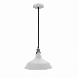 Metal Barn Slotted Shade Pendant (Lamp Colour: White)