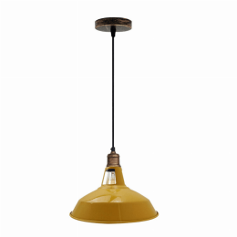 Metal Barn Slotted Shade Pendant (Lamp Colour: Yellow)