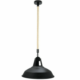 Industrial Hemp Rope Barn Slotted Pendant (Includes a Bulb?: No)