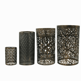 Modern Drum cage Lamp Shades (Shade Color and Pattern: Brushed Copper All Pattern Set)