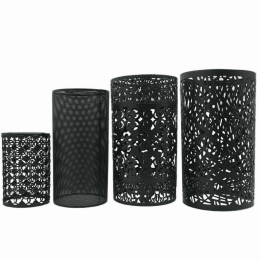 Modern Drum cage Lamp Shades (Shade Color and Pattern: Black All Pattern Set)