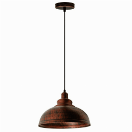 Vintage Brushed Curvy Pendant Light (Color: Rustic Red)