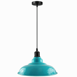 Half Curvy Shade Modern Pendant Lights (Color: Blue)