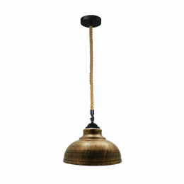 Curvy Shape Hemp Rope Pendant (Color: Brushed Copper)