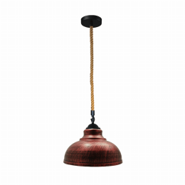 Curvy Shape Hemp Rope Pendant (Color: Rustic Red)