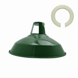 Metal Barn Slotted Easy Fit Lampshades (Color: Green)