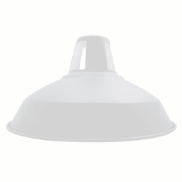 Metal Barn Slotted Easy Fit Lampshades (Color: White)