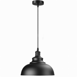 Black Metal Curvy Shade Pendant Lights (Lamp Colour: )
