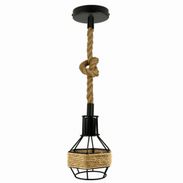 Hemp Rope Black Small Pendant Light (Includes a Bulb?: No)