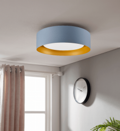 Lynch 15.75 in. 3-Light Flush Mount Ceiling Fixture (Color: Gray/Gold)