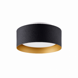 Lynch 10 in. 1-Light Flush Mount Ceiling Fixture (Color: Black/gold)