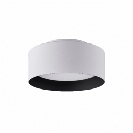 Lynch 10 in. 1-Light Flush Mount Ceiling Fixture (Color: White/Black)