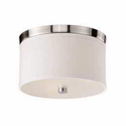 Braxton Round Flush Mount (Color: White/Nickel)