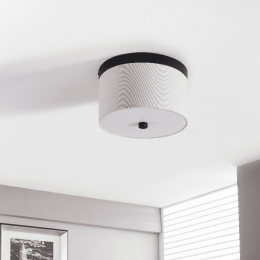 Braxton Round Flush Mount (Color: White/Black)
