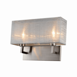 Prescott Silk Silver Wall Sconce (Option: Double)