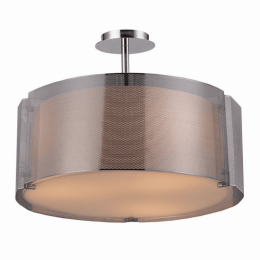 Lynch Iron Mesh Drum Pendant (Color: Chrome)