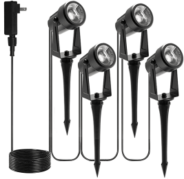 SUNTHIN Outdoor Landscape Spotlights, 12V Low Voltage LED Spotlights with Transformer, IP65 Waterproof Warm White (pack_case_count: 1 Pack of 8)