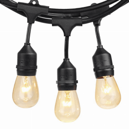 SUNTHIN Outdoor String Lights, 48FT Edison Light String Commercial Grade with 11W Dimmable Bulbs (Pack: 1 Set)