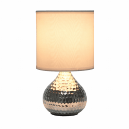 Simple Designs Hammered Drip Mini Table Lamp (Color: Silver2)