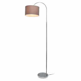 Simple Designs Arched Brushed Nickel Floor Lamp Shade (Color: Gray)