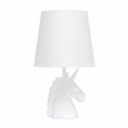 Simple Designs Sparkling Unicorn Table Lamp (Color: WHITE + IRIDESCENT RAINBOW GLITTER)