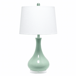 Lalia Home Droplet Table Lamp with Fabric Shade (Color: Aqua)