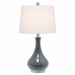 Lalia Home Droplet Table Lamp with Fabric Shade (Color: Gray)