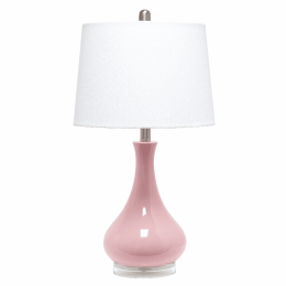 Lalia Home Droplet Table Lamp with Fabric Shade (Color: Rose pink)