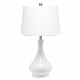 Lalia Home Droplet Table Lamp with Fabric Shade (Color: White)