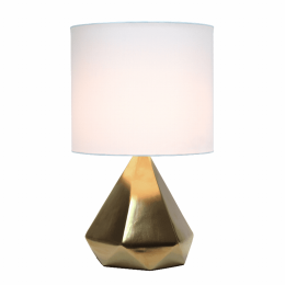 Simple Designs Solid Pyramid Table Lamp (Color: Gold)