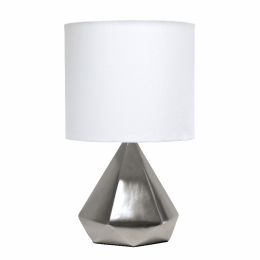 Simple Designs Solid Pyramid Table Lamp (Color: Silver)