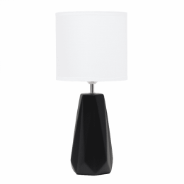 Simple Designs Ceramic Prism Table Lamp (Color: Black)