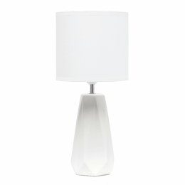 Simple Designs Ceramic Prism Table Lamp (Color: Off White)