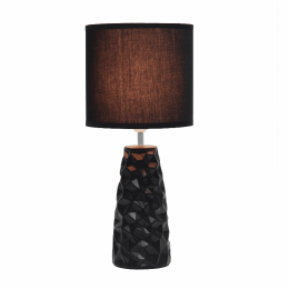 Simple Designs Sculpted Ceramic Table Lamp (Color: Black)