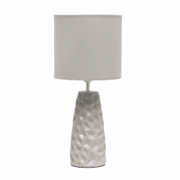 Simple Designs Sculpted Ceramic Table Lamp (Color: Gray)