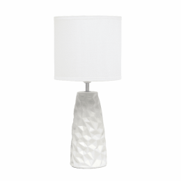 Simple Designs Sculpted Ceramic Table Lamp (Color: Off White)