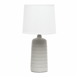 Simple Designs Textured Linear Ceramic Table Lamp (Color: Taupe)