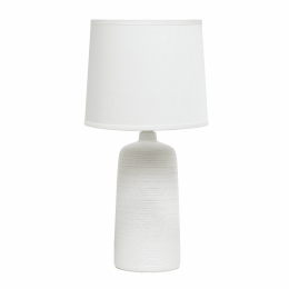 Simple Designs Textured Linear Ceramic Table Lamp (Color: Off White)