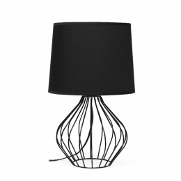 Simple Designs Geometrically Wired Table Lamp (Color: Black/black shade)