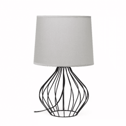 Simple Designs Geometrically Wired Table Lamp (Color: Black/gray shade)