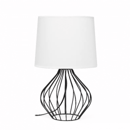 Simple Designs Geometrically Wired Table Lamp (Color: Black/White Shade)