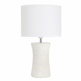 Simple Designs Ceramic Hourglass Table Lamp (Color: Off White)