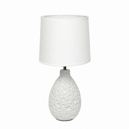Simple Designs Textured  Stucco Ceramic Oval Table Lamp (Color: White)