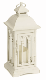 Lantern with 3"x3" LED Candle (Set of 2) 12.25"H Iron/Glass/Plastic - 2 AA Batteries Not Included (Color: Style2)